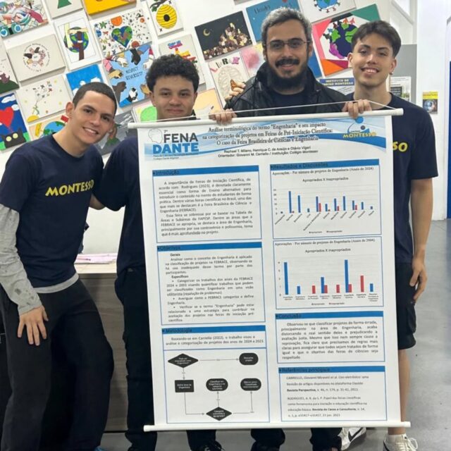 O colégio MONTESSO parabeniza os estudantes e o Professor Giovanni pela participação na FeNaDante (Feira de Ciências e Tecnologia) com direito a certificado e convite para participação na Colômbia em 2026.
Parabéns aos envolvidos.
Agradecemos as famílias pela parceria e incentivo.